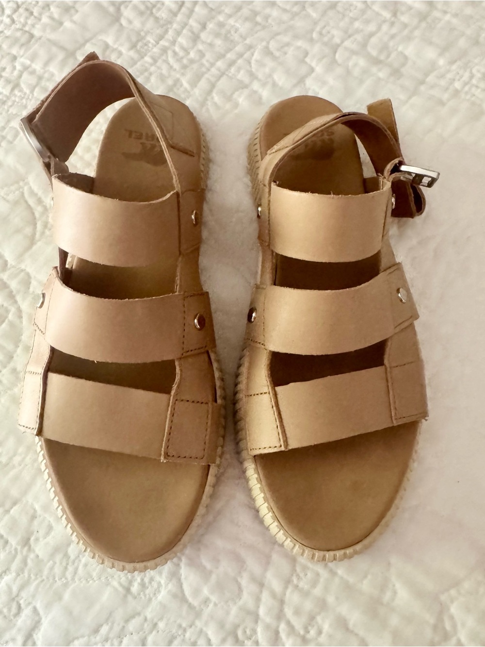 Women's Sorel Tan Triple-Strap Comfort Sandals
